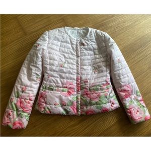 Monnalisa Girls Pink Rose Light Jacket Coat Size 8